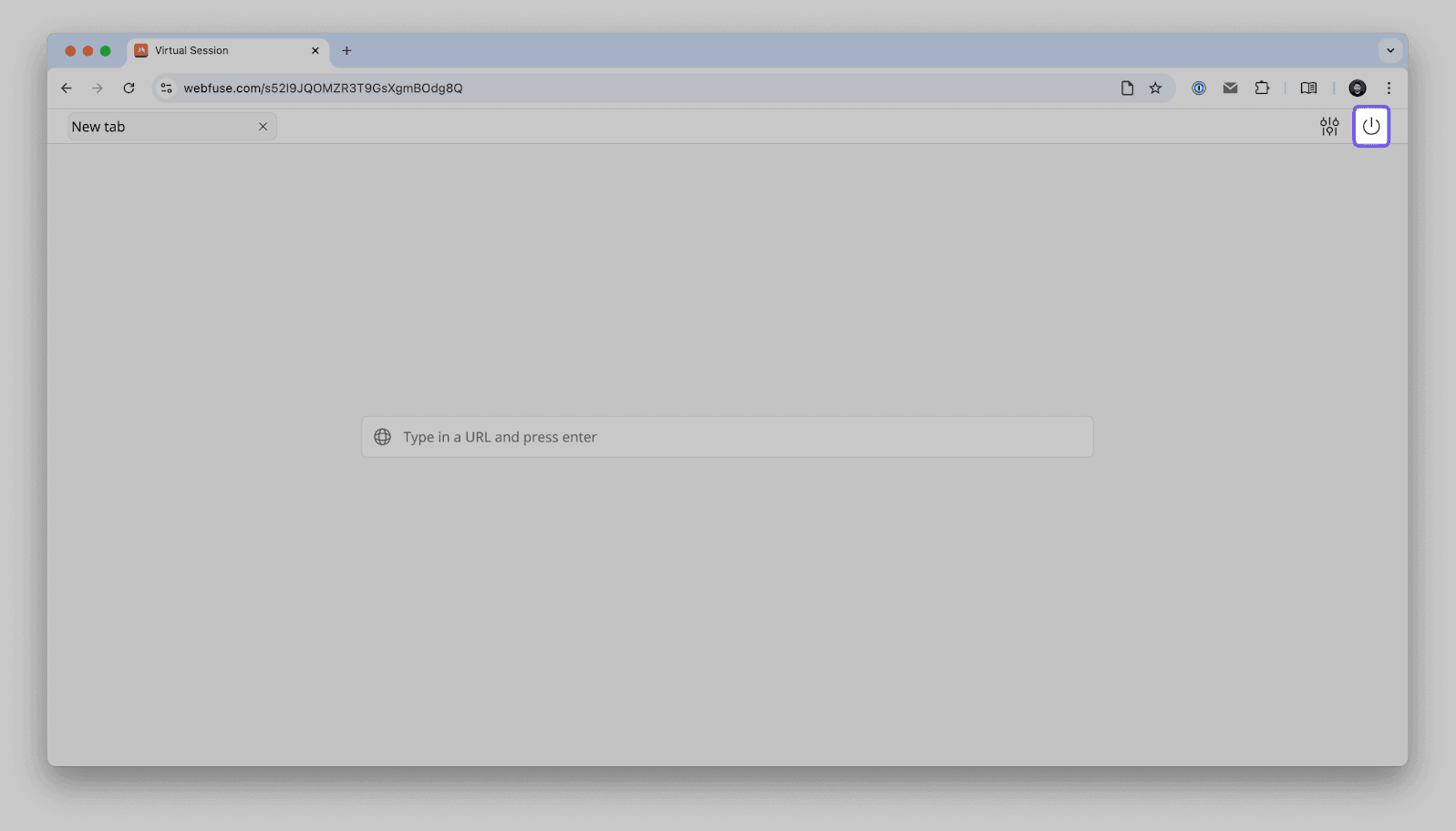 Webfuse session termination screen preparing to test the newly installed Google Analytics extension